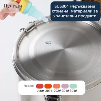 Pridy 304 неръждаема стомана Контейнер за храна за домашни любимци, плътно затворен капак, капацитет 520–2500 ml