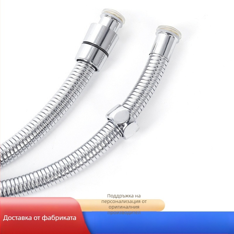 Душ маркуч от неръждаема стомана – модел Wl-stainless steel shower pipe, материал: неръждаема стомана, свързващ компонент от неръждаема стомана, стил: модерен минималистичен, преносим дизайн.