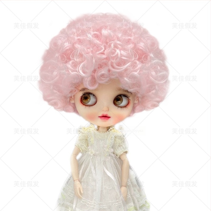 Перука за BJD кукла, къса къдрава коса, модел LBB, тел от термоустойчива жица, стил карикатура, чубка с къдрици, произход Zhejiang