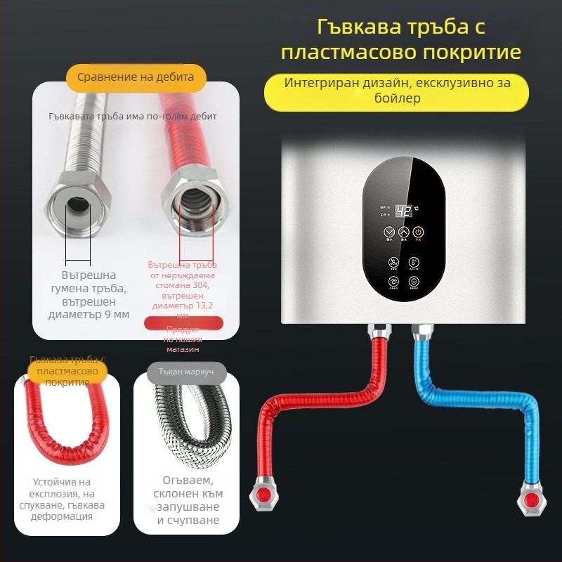 Маркуч за водоснабдяване с оплетка от неръждаема стомана за кухненска мивка, гореща и студена вода, взривоустойчив, 304 неръждаема стомана, високо налягане