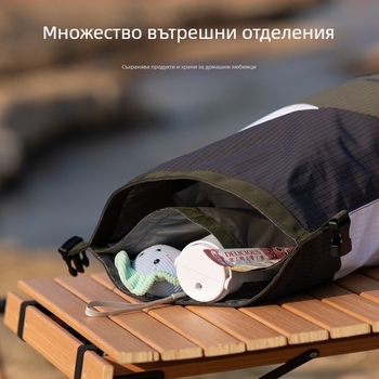 wakytu C364 сгъваема чанта за храна на домашни любимци, 10 л, материал: мрежеста кожена мембрана