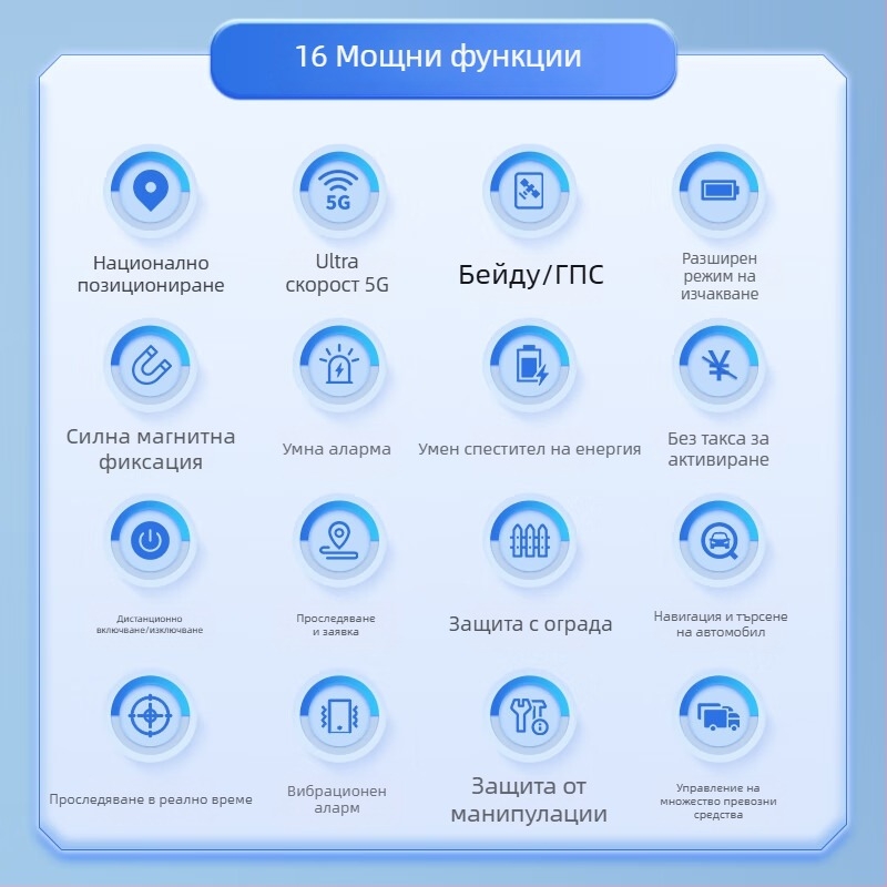 GPS локатор GT300LE за проследяване с точност 10 m, 720-часов живот на батерията, 1024 MB памет, Baidu карта поддръжка, аларми: вибрация, SOS, периметър и превишена скорост