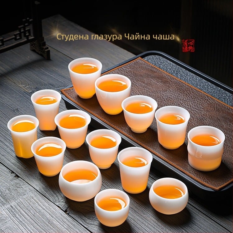 Порцеланова чайна чаша, ръчна изработка, нов китайски стил, марка Carved Jade Porcelain, за лична употреба