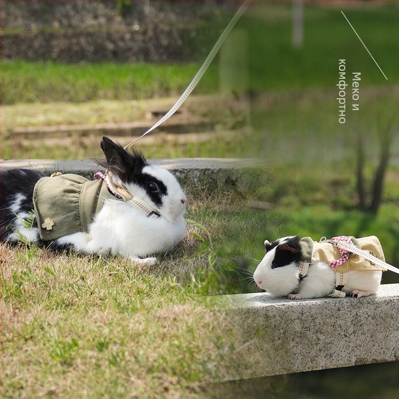 Гръден колан за морско прасе с каишка за разходки – памучна тъкан, Ji Tsai марка