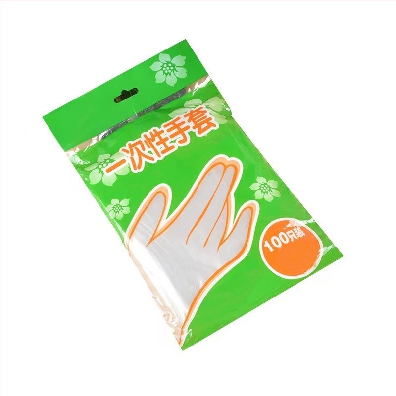 100 еднократни пластмасови прозрачни хранителни ръкавици, удебелени и защитни за домашна употреба