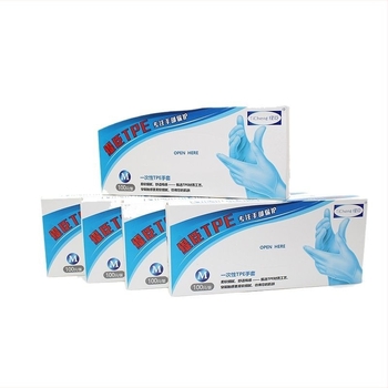 Еднократни ръкавици за домакинство от TPE, хранителна класа, прозрачен дизайн, дебелина 0,02 мм, дължина 28 см, 100 бр/кутия