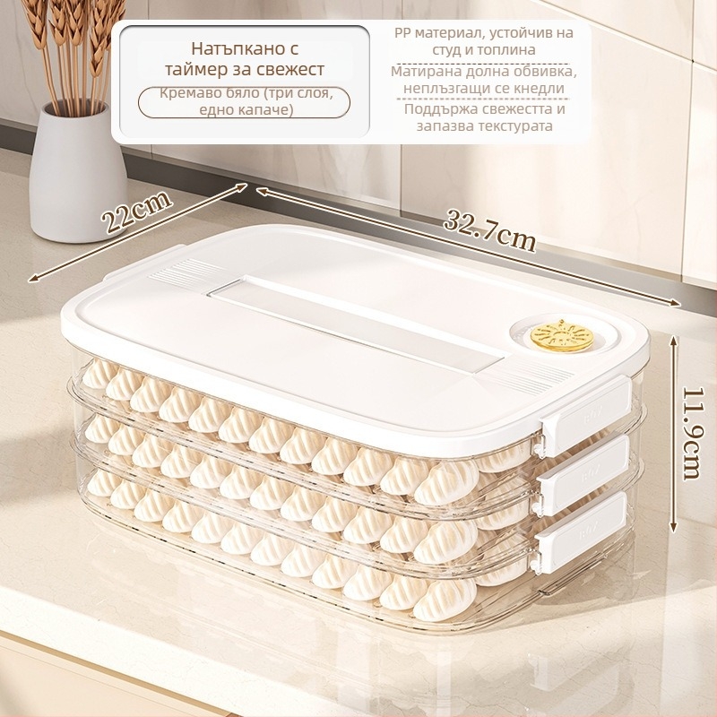 Кутия за съхранение на пелмени, пластмасова, скандинавски стил, модел EGSNmfkM