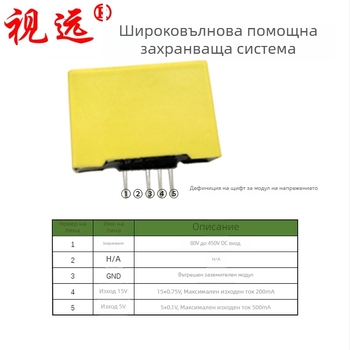 Инверторен модул за помощно захранване – вход 400V DC, изходи 15V/5V, 70% ефективност, IP68 защита, превключващо захранване