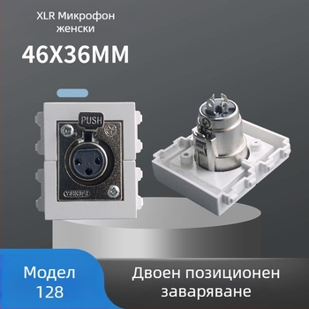 128-тип двупозиционен 3-ядрен модул за стенна розетка