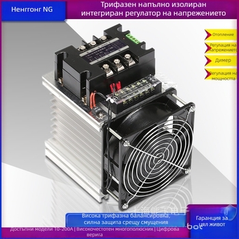 Трифазен DC-AC модул за регулиране на напрежението TSR-120DA-W с радиаторен вентилатор, номинален ток 120 A, контактно натоварване 380 V