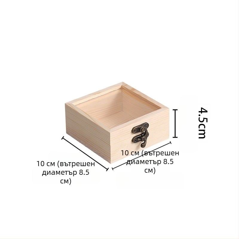 Дървена подаръчна кутия за бижута и запазени цветя, лого отпечатано, антиконтрафактно маркиране, модел 3-10