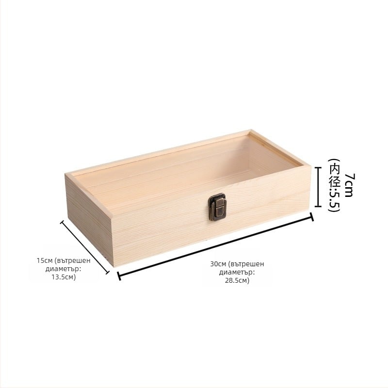 Дървена подаръчна кутия за бижута и запазени цветя, лого отпечатано, антиконтрафактно маркиране, модел 3-10