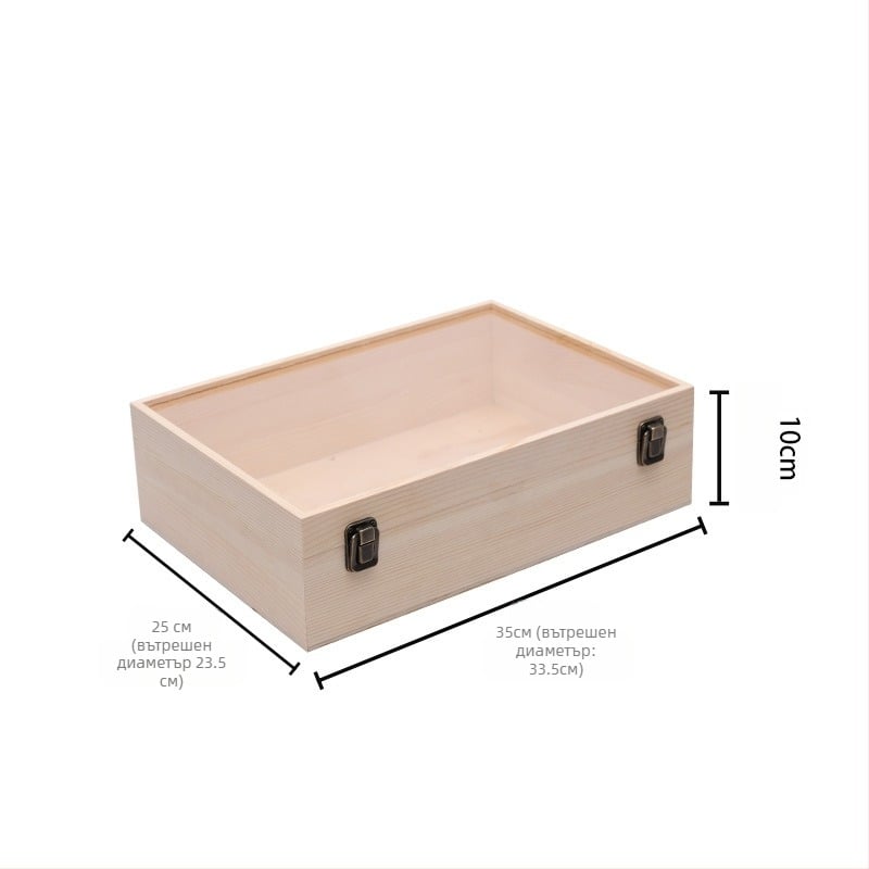 Дървена подаръчна кутия за бижута и запазени цветя, лого отпечатано, антиконтрафактно маркиране, модел 3-10