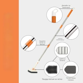 Почистваща четка за баня със абразивна гъба, пластмасова четка за почистване и дезинфекция, 30 бр