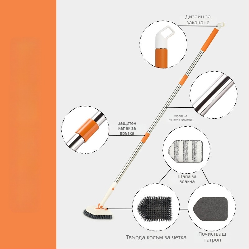 Почистваща четка за баня със абразивна гъба, пластмасова четка за почистване и дезинфекция, 30 бр