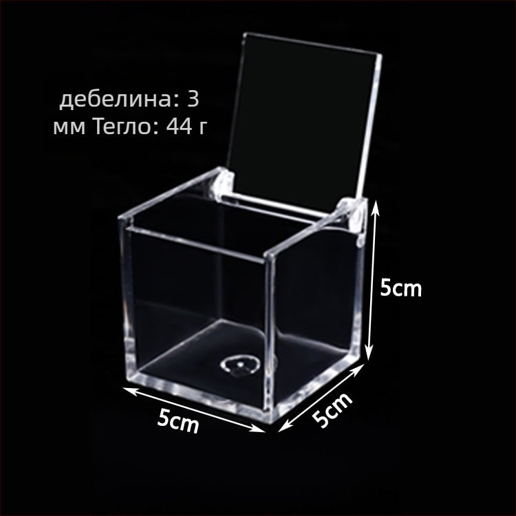 Микро ландшафт акрилна кутия за DIY опаковане на храна с капак, PS инжекционно формована, модел JA-3010