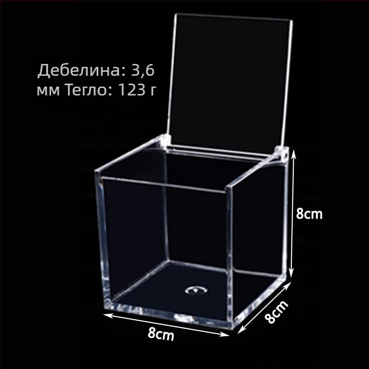 Микро ландшафт акрилна кутия за DIY опаковане на храна с капак, PS инжекционно формована, модел JA-3010