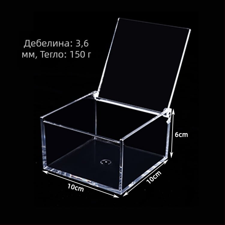 Микро ландшафт акрилна кутия за DIY опаковане на храна с капак, PS инжекционно формована, модел JA-3010