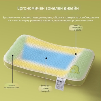 Детска възглавница за деца 1-10 години, правоъгълна форма, пълнеж 100% полиестер, трикотажна тъкан, включва калъф за възглавница