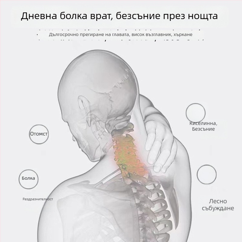 Възглавница за поддръжка на шията, двойна опаковка, височина 1–5 cm, пълнеж полиестерово влакно, миеща се