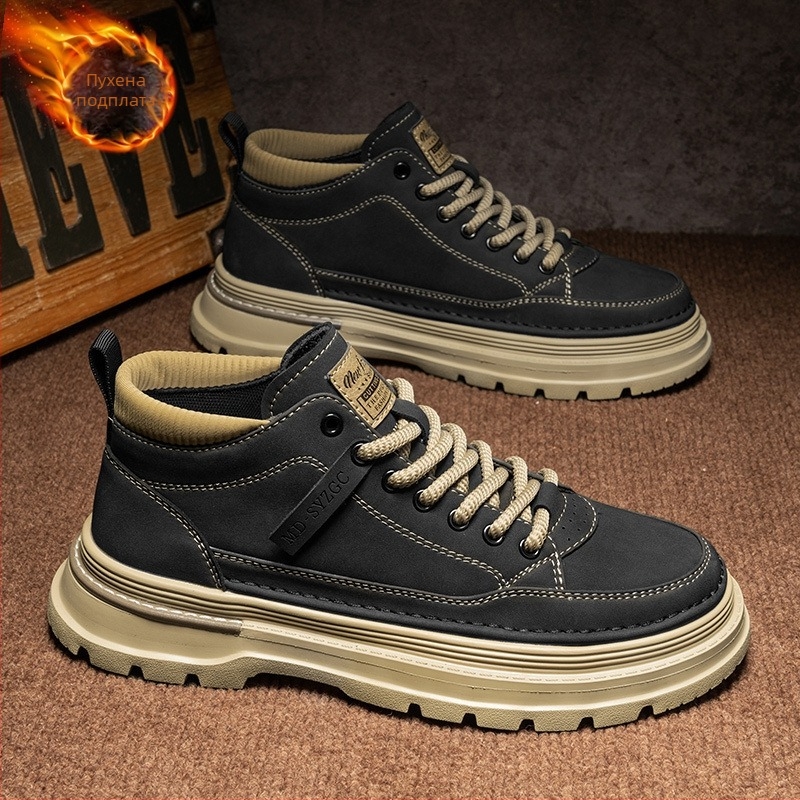 Мъжки Мартин ботуши, високи, микрофибър кожа, водоустойчиви и дишащи, над коляното, нисък клин 1–3 см, зимни 2024