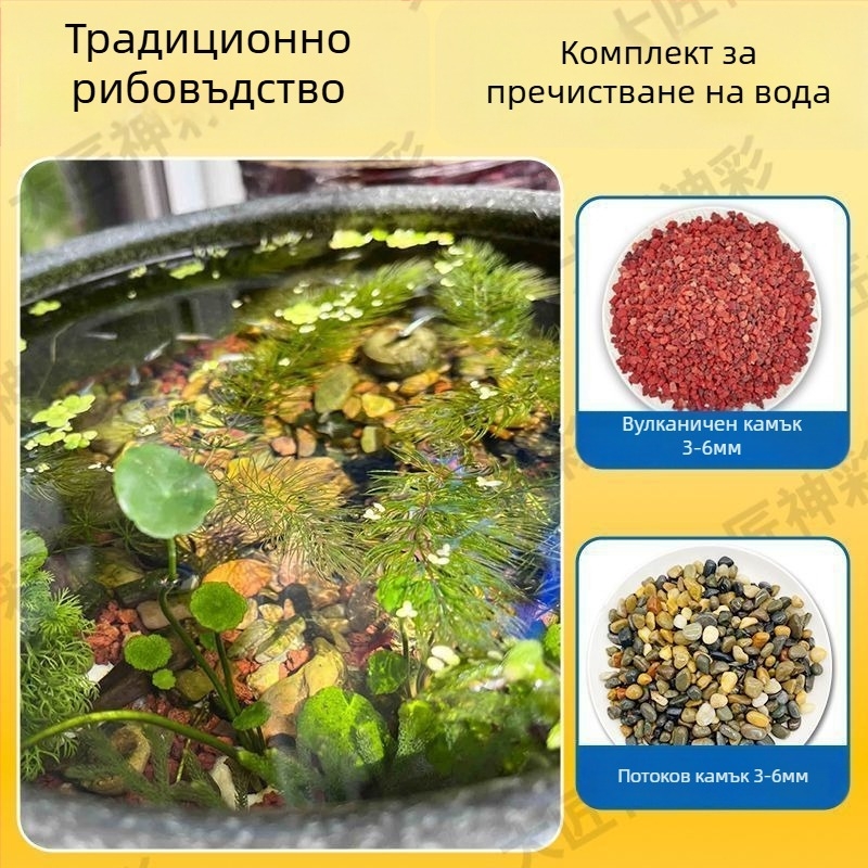 Декоративен комплект вулканични камъни за аквариуми и озеленяване с дънен субстрат