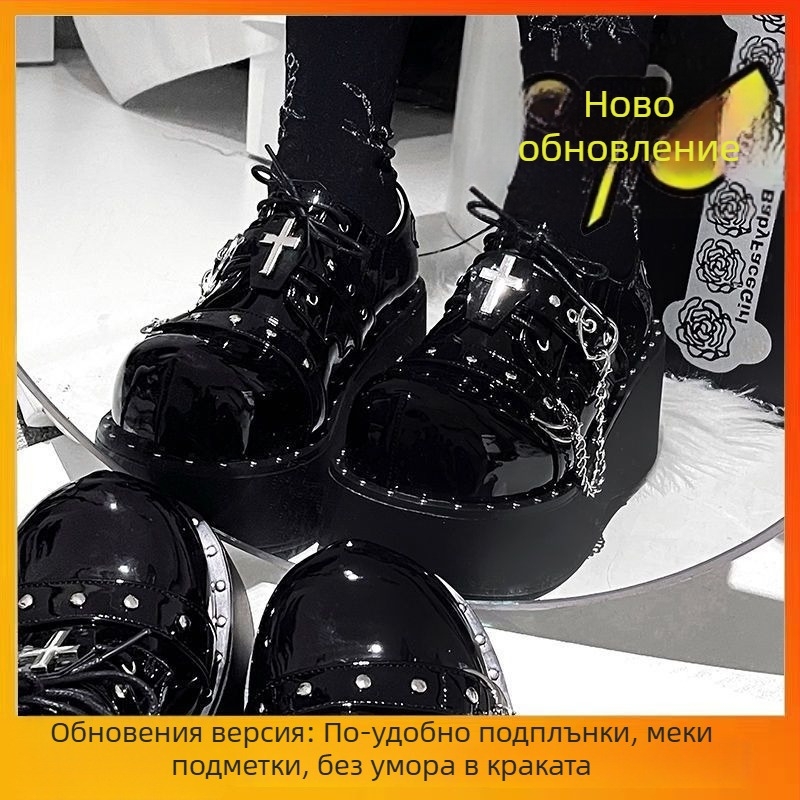 Дамски Mary Jane платформи, кръгъл нос, 3–5 см ток, японски стил, Y2K готик-пънк