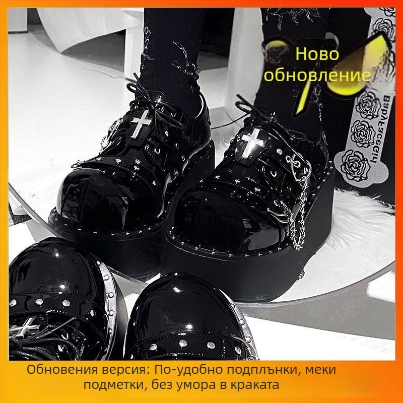 Дамски Mary Jane платформи, кръгъл нос, 3–5 см ток, японски стил, Y2K готик-пънк