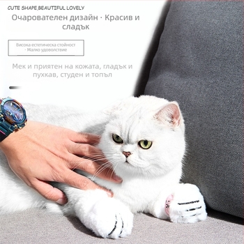 Ръкави за грижа за котки за къпане, комплект от четири, мек зайчий велур, регулиращи се, против надраскване