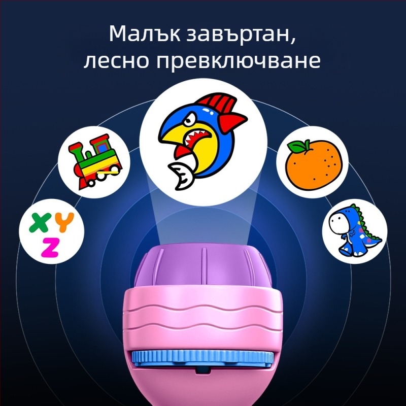 Детски фенер-проектор за светлина — образователна игра за интелектуално развитие и взаимодействие родител-дете, за деца 4–6 г.