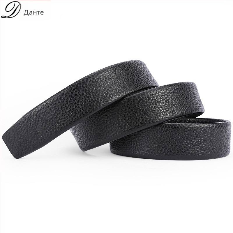 Мъжки колан от естествена кожа, двуслоен кожен материал, текстура Личи лента, електроплатинен финиш