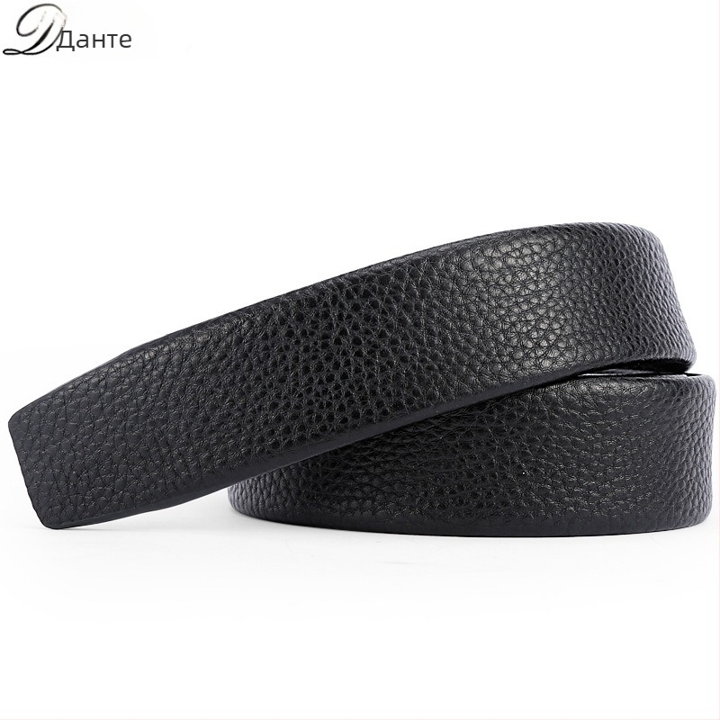 Мъжки колан от естествена кожа, двуслоен кожен материал, текстура Личи лента, електроплатинен финиш