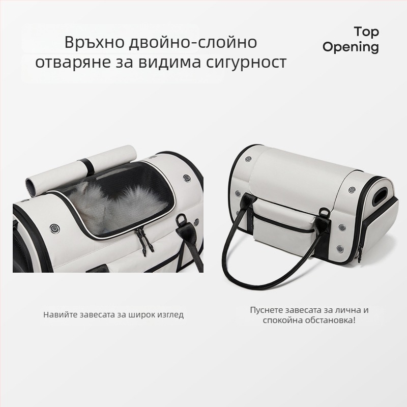Fenjie Чанта за домашни любимци – Oxford плат, кръстосана през рамо за пътуване на открито, капацитет 30, подходяща за домашни любимци над 7 кг, средна твърдост