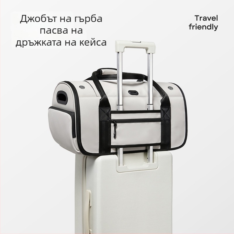 Fenjie Чанта за домашни любимци – Oxford плат, кръстосана през рамо за пътуване на открито, капацитет 30, подходяща за домашни любимци над 7 кг, средна твърдост