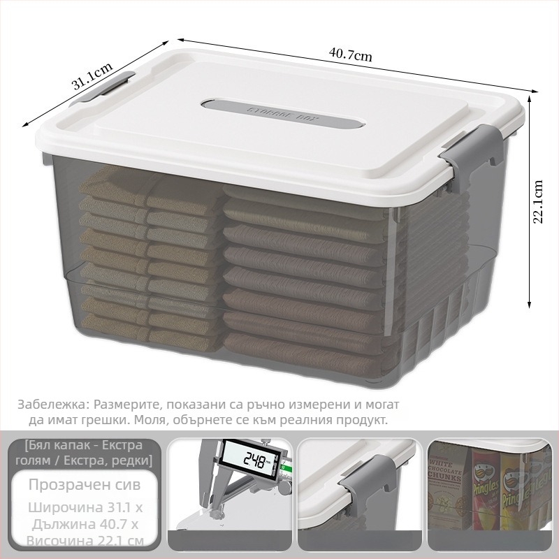 Прозрачна PP кутия за съхранение, ръчна дръжка, щракване при затваряне, модели JLSD01/02/03/04