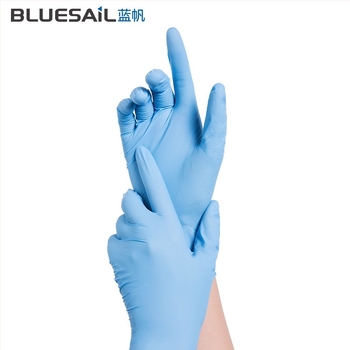 Еднократни нитрилни медицински ръкавици Blue Sail – защита, домашна инспекция и почистване (материал: нитрил; клас: медицински)