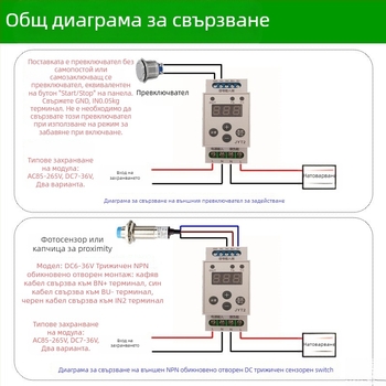 Многофункционален модул за релсово времево реле с брояч на тригери