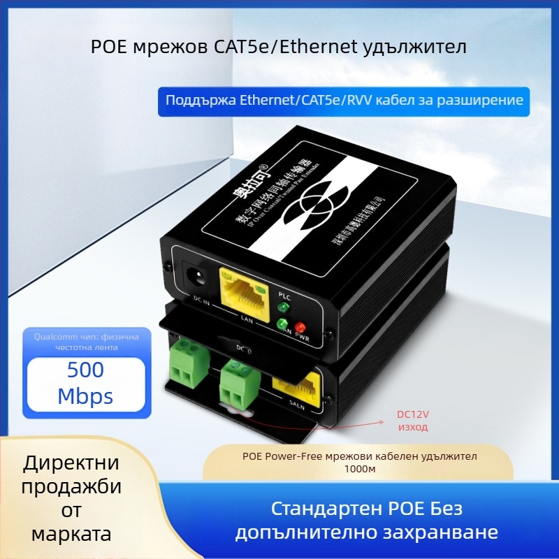 Видео конвертор — коаксиален предавател/разширител за лифтов PLC мрежа, 720p, Без отдалечено събуждане, Без управление на захранването, модел 705