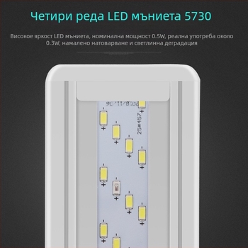 Аквариумно LED осветление с прибиращ се държач; пластмасова конструкция; мощности 5–16W; тегло 400 g; марка Serin