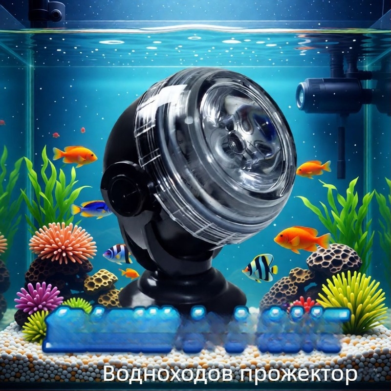 LED прожектор за аквариум — водоустойчив, седемцветна промяна на светлината, USB захранване, 1W, PC корпус