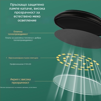 Аквариумно LED осветление с клип за растения и корали, дистанционно управление, мини клип светлина JY-3W
