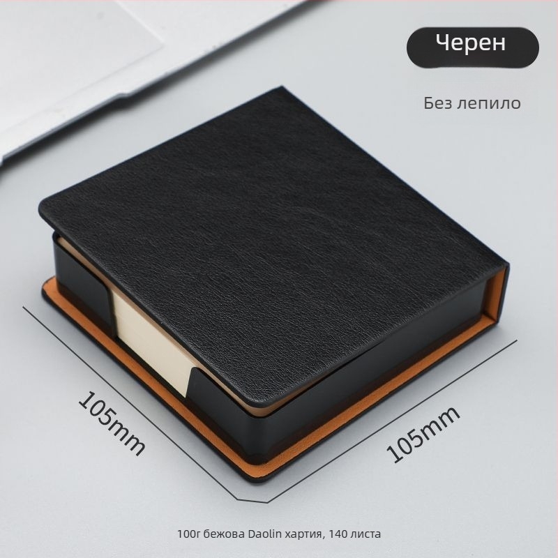 Post-it кутия за бележки — PU кожа и акрил, форма на хартиено блокче, офисен настолен органайзер Zhuorui