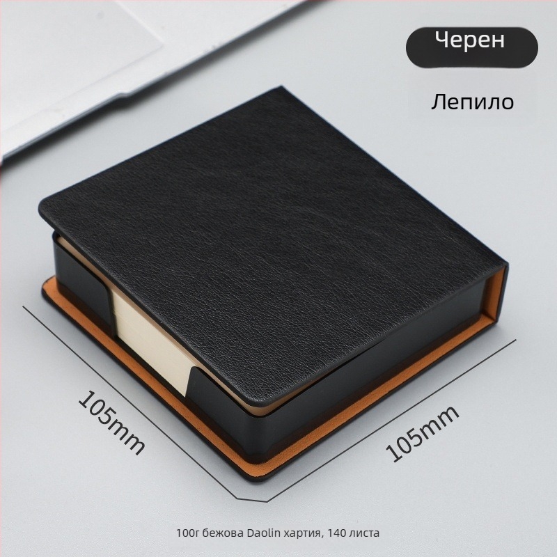 Post-it кутия за бележки — PU кожа и акрил, форма на хартиено блокче, офисен настолен органайзер Zhuorui