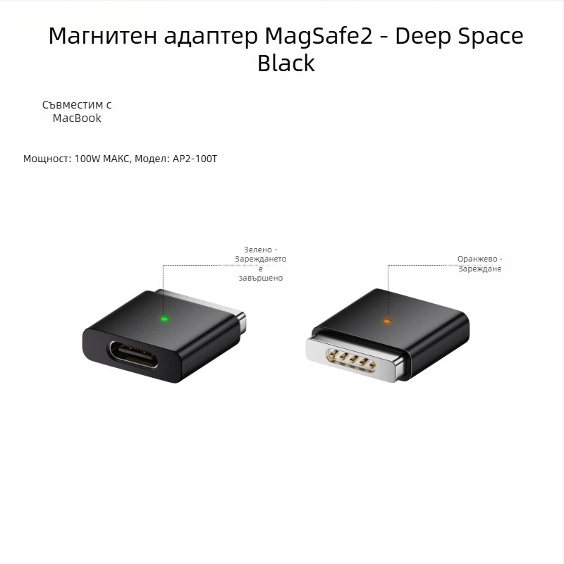 Emmons Type-C към MagSafe 3/2 магнитен адаптер за MacBook Pro/Air, модел C женски към MagSafe3