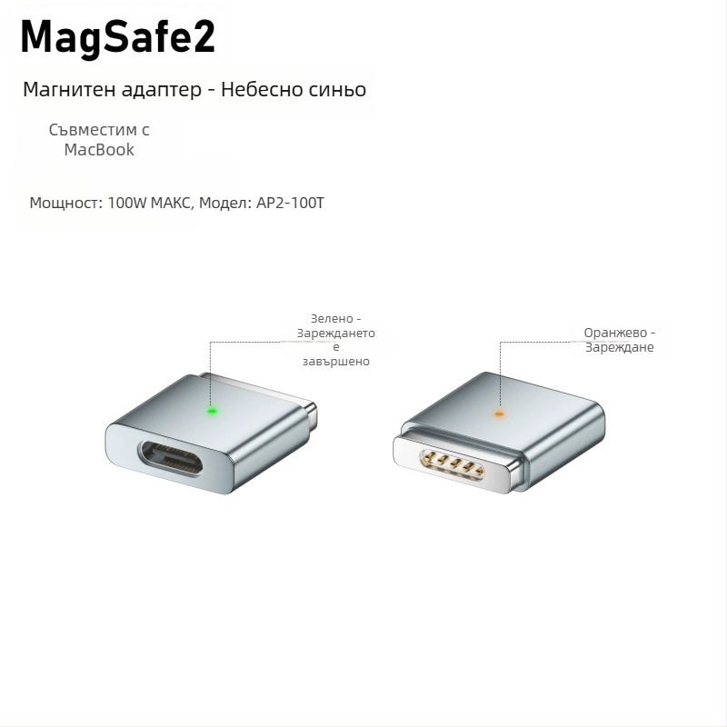 Emmons Type-C към MagSafe 3/2 магнитен адаптер за MacBook Pro/Air, модел C женски към MagSafe3