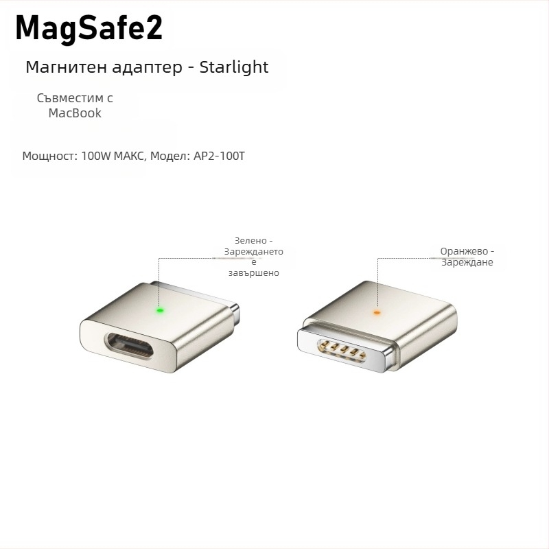 Emmons Type-C към MagSafe 3/2 магнитен адаптер за MacBook Pro/Air, модел C женски към MagSafe3