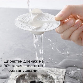 Капак филтър за банята за дренаж с вихърен дизайн, за косми — против задръстване и против насекоми