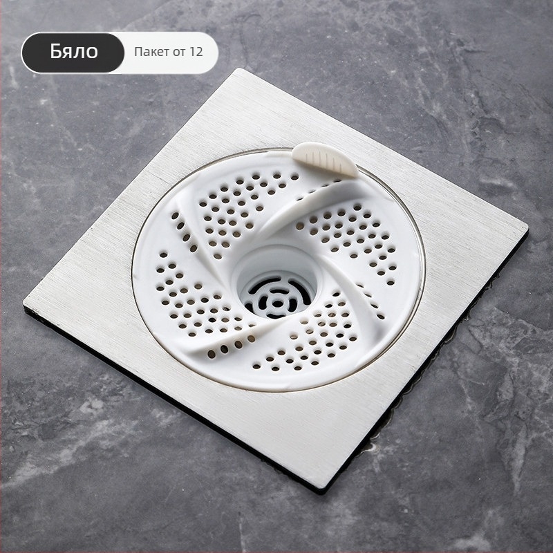Капак филтър за банята за дренаж с вихърен дизайн, за косми — против задръстване и против насекоми
