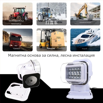 Jinlong LED прожектор с дистанционно управление, 12/24V, 100W, JL-2009B, живот >30000 ч