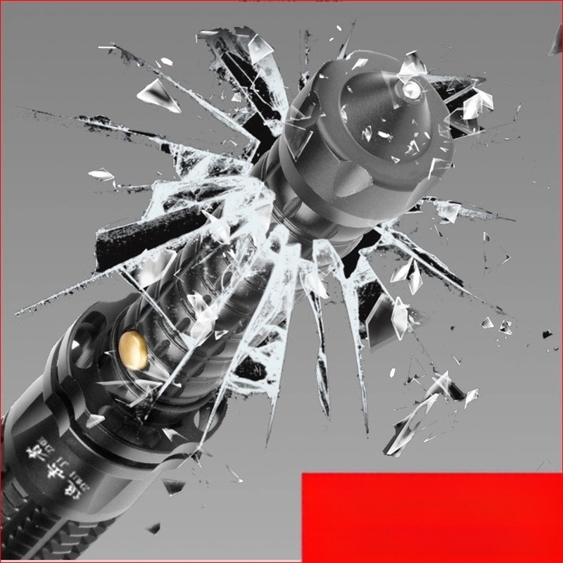 Фенер за самозащита с презареждащ LED, 10W, 6800mAh, обхват 200–500 м, корпус от алуминиева сплав